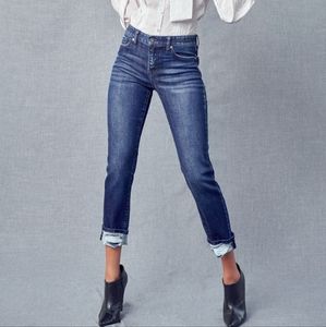 KANCAN CANE MID RISE SLIM STRAIGHT LEG JEANS